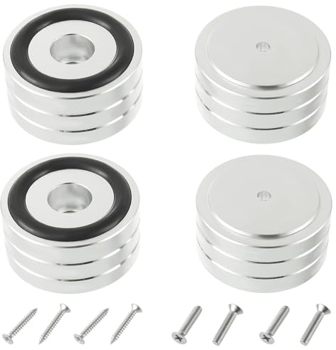 EPLZON 4 Stück HiFi Absorber Füße Anti-Rutsch schwingungsdämpfer Basis Wird für Audio Lautsprecher Subwoofer und Heimkinos verwendet (40×20mm, Silver)