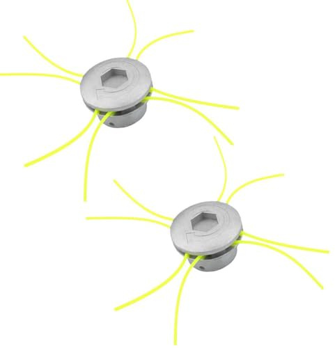 2 Stück Fadenkopf Motorsense, Aluminium Fadenkopf Rasentrimmer Kopf, Universal Aluminium Kopf für Benzin Motorsense Rasentrimmer