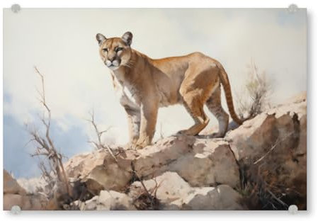 artboxONE Acrylglasbild 30x20 cm Natur Bergpuma Bild hinter Acrylglas - Bild Afrika Berg gemälde