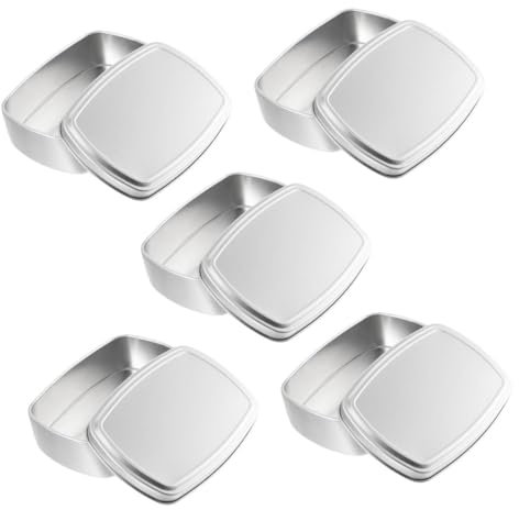 Cabilock 5er-Box Balsam-Box - Seifenkisten Rechteckige Leere Reise-seifenkiste Seifenbehälter Aus Metall Reiseetui Für Stückseife Seifenkiste Aus Blech Aluminium Kasten