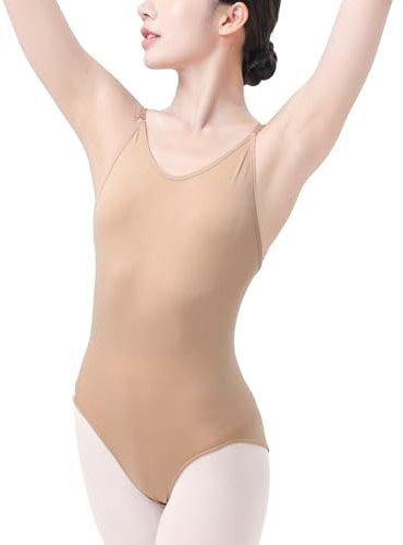 flexdans Hautfarben Ballett Trikot Body Turnanzug Gymnastik Tanzen Unterwäsche für Kinder und Damen Adult S/M