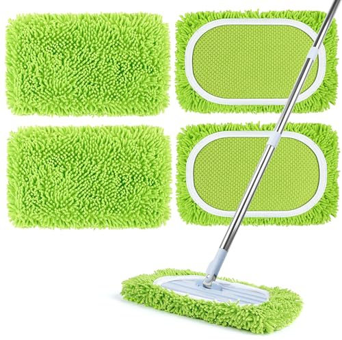 AiQInu 2 stycken Återanvändbara Dammsugare för Swiffer Sweeper, Golvrengöringsdukar, Återanvändbara Moppkuddar - Grön