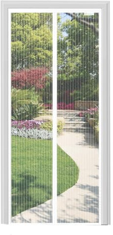 Meet Beauty Fliegengitter Balkontür 110x210cm | Magnet Fliegengitter Tür Ohne Bohren | Weißes Insektenschutzgitter für Tür & Balkon, Schützt vor Fliegen, Mücken & Insekten