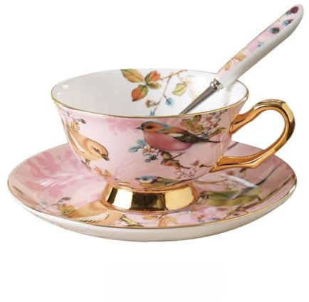 OZBME Tasse à café en porcelaine anglaise faite à la main en céramique européenne créative d'affaires loisirs après-midi service à thé avec cuillère en gros