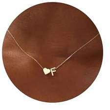 TINGN Gold Herz Kette mit Buchstaben für Frauen Mädchen - 14K Vergoldet Buchstaben A-Z Herz Anhänger Schmuck Personalisierte Geburtstagsgeschenk Geschenke für Kinder Frauen Teenager Mädchen Freundin