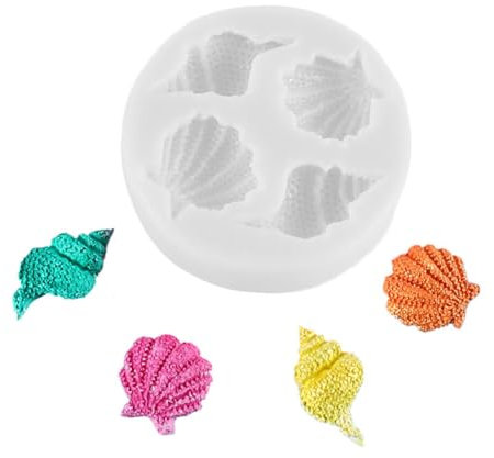 Aublinto DIY Meerjungfrau Silikon Fondant Formen 3d Ozean Tier Silikon Backformen Meerjungfrau und Seashell Fondant Silikonform für Fondant Backen ​Schokolade Marzipan Kuchen Gelee Muffin