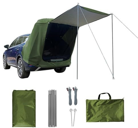 COMETX Outdoor Karosseriezelt Camping Picknick Auto Heckzelt mit Vordach Autokarosserie Erweiterung Zelt Sonnenlichtbeständig Regenfest Auto Körper Zelt