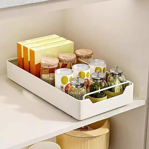 SVCEQZE 43 x 30 x 7 cm Extendable Drawer, Telescopic Drawer for Cabinet, Metal Slide Out Organiser, Extendable Drawer Made of Stainless Steel, for Pantry and Bathroom Washbasin