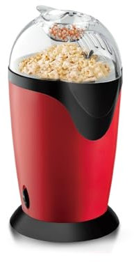 hxoity Electric No Oil High Pop Rate Small Popcorn Popper Machine Hot Air Popcorn Maker with BPA and PVC Free Measuring Spoon Healthy Snack for Kids Adults, Home, Party and Gift(Red)