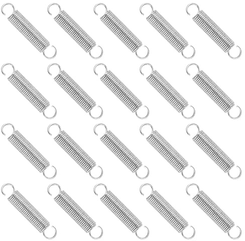 20 Stück Zugfedern mit Haken,1/4 Zoll x 1-1/2 Zoll Edelstahl Spannfeder Zugfeder,Kleine Doppelhaken Zugfeder,Drahtdurchmesser von 0,8 mm und Außendurchmesser von 6,8 mm,für Heimreparaturen
