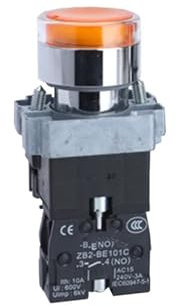 1 pièces ZB2 for interrupteur à bouton lumineux ZB2-BW34B1C rouge vert XB2BW33B1C 35B1C 24V 220V 380V(XB2BW-YE,220V)