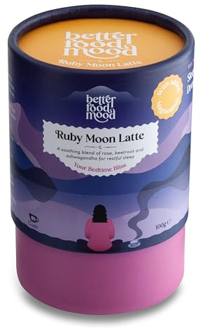 Better Food Mood Golden Moon Latte 100g | Adaptogen Blend with Ashwagandha Powder, Turmeric, Spices, Magnesium for Sleep & Relaxation (Rose & Beetroot)
