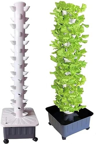 PTSZNGS Torre hidropónica, Sistema de Cultivo hidropónico de 45 cápsulas, Kit de Cultivo aeropónico de Torre con Bomba y Tanque de Agua móvil, para Cocina casera ing-1PC