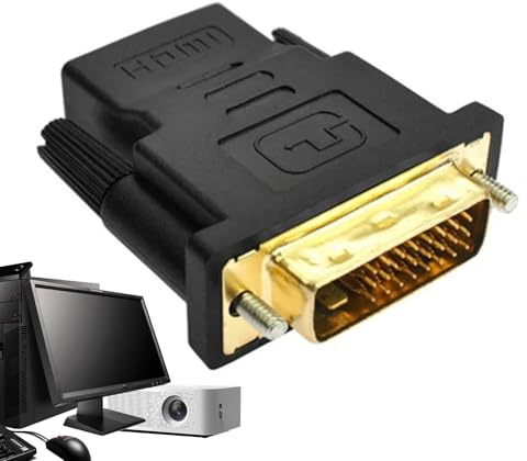 Adaptateur DVI À HDMIs - Convertisseur HDMIs À DVI-I 1080p, Adaptateur D'affichage De Haute Qualité | Adaptateur Masculin À Mâle Pour La Transmission De Signal Stable, Compatible Avec L'ordinate