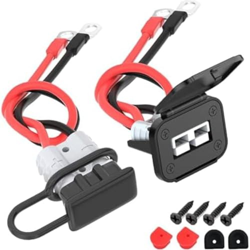 Cable de conector rápido de batería de 50 A, 8 AWG, para remolque Anderson, cabrestante ATV, RV, barco, equipo eléctrico impermeable
