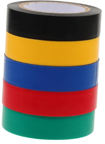 Alipis 5rollos Cinta Aislante De Colores Vibrantes Multifuncionales Para Cables y Protección y Fácil De Usar