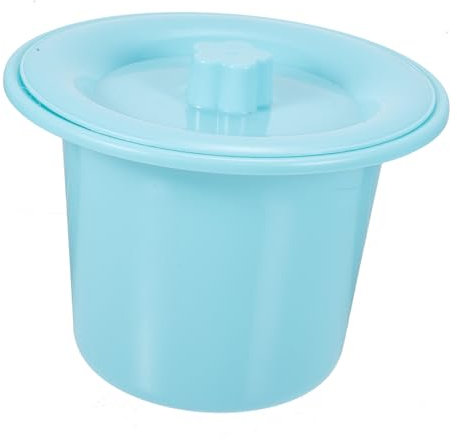 OATIPHO Orinal Para Mujer Tapa, Orinal Nocturno Portátil De Plástico Grueso, Tamaño Mediano, Color Azul Tianhe, Uso Doméstico Discapacitados, Práctico y Fácil De Limpiar