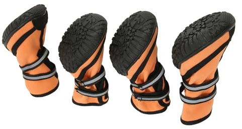 Phefop wasserdichte Hundestiefel Im Freien Verstellbare Reflektierende Pfotenschutz für Mittlere Große Hunde, 4 Pack -Hundeschuhe (M)