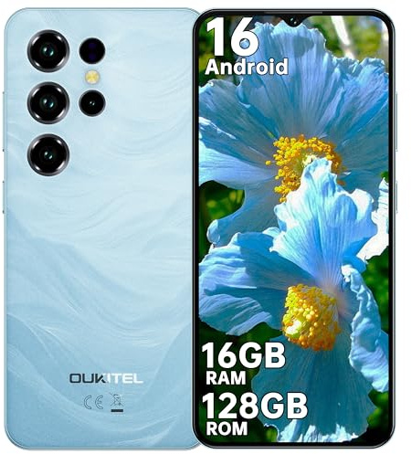 OUKITEL C2 Smartphone Ohne Vertrag - Günstig Handy Android 14 16GB+128GB /1TB, 6.52 Zoll Handy Ohne Vertrag, 5000mAh Akku Simlockfreie Handys, 13MP+5MP, Dual SIM Face ID/OTG/GPS/3.5mm Jack, Blau