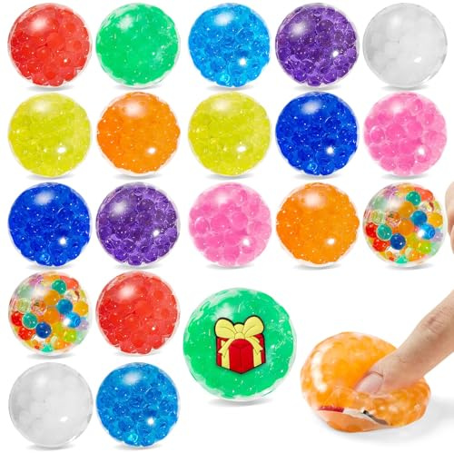 20 Stück Stressball, Quetschball, Antistressball, Anti Stress Spielzeug | Christmas, Anti-Stress Squishy Set als Mitgebsel & Gastgeschenke für Kindergeburtstag, Kleine Geschenke