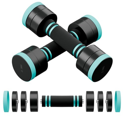 Dripex Hanteln Set, Verstellbare Hanteln 2er Set oder Einzeln aus Stahl Gewicht einer einzelnen Hantel: 2,5kg, 5kg, 7,5kg, 10kg, 15kg, 25kg, 30kg, Kurzhanteln für Zuhause