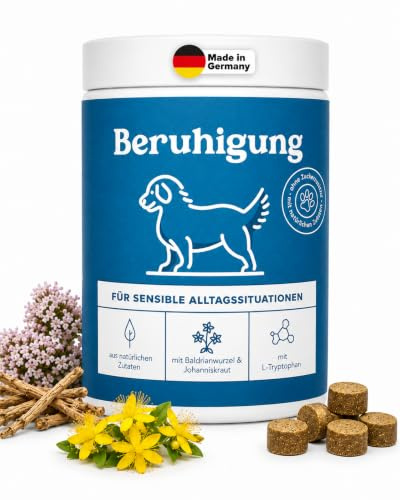 7-in-1 Beruhigungs-Snacks für Hunde – für Ruhe & Gelassenheit (180 g) | Mit L-Tryptophan, Baldrian, Johanniskraut & Lammprotein für Reisen, Tierarzt & Alltag – getreidefrei & natürlich