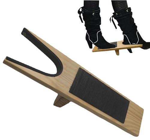 Quivorant Wooden Boot Jack, Wide Opening Design for Effortless Boot Remover, No Bend Needed Strong Grip Shoe Remover with Non-Slip Base, Easy Taking Off Boots, One Size Fits All