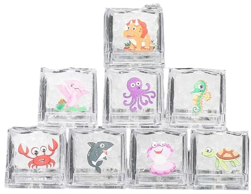Hielo de baño luminoso – 8 piezas de diversión activada por agua | 140 g ABS impermeable para niños baño luz agua juguete para niñas bañera piscina ducha tanque casa viaje jugar cumpleaños
