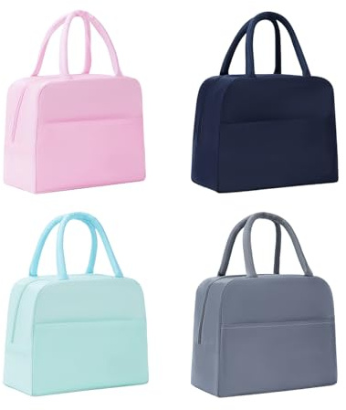 Lot de 4 sacs isothermes pour déjeuner, fonction de maintien au chaud/froid pour boîte à déjeuner, portable, sac à déjeuner, isotherme, pour la plage, le travail, les voyages, 22,5 x 11,5 x 18,5 cm (B
