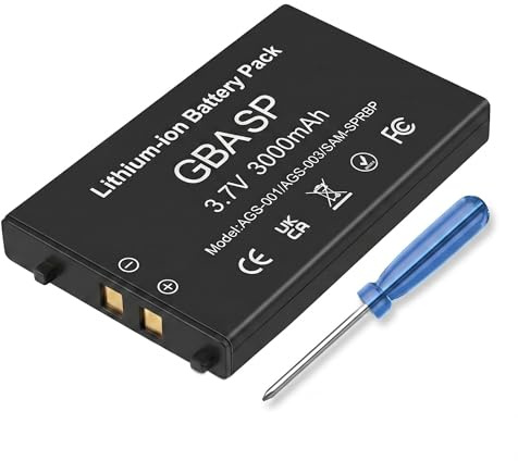 Batería recargable de iones de litio 3000 mAh, 3,7 V, compatible con Nintendo GBA SP AGS-001, con destornillador