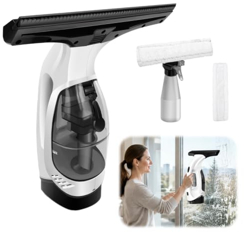 Kit aspirateur de fenêtre sans fil électrique sans fil, raclette pour nettoyage sans traces, kit de nettoyage de fenêtres pour verre et miroir, robot de nettoyage de fenêtre | Robot de nettoyage de fenêtres sans fil