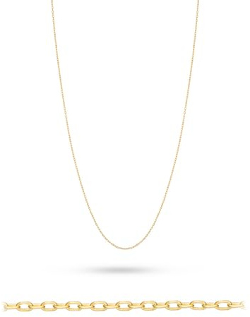 MARKO Goldkette Damen 333 Echtgold – feine Ankerkette 0,6 mm aus 8 Karat Gelbgold, zarte Halskette 38–50 cm, elegante Kette ohne Anhänger, Goldschmuck mit Schmuckbox