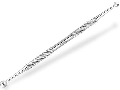 Massagestift Massagestab Rostfreier Edelstahl mit 2 Kugelenden Ø 5/10 mm | Punktsucher zur Entspannung und Massage Geriffelte Grifffläche für idealen Halt Für Rechts- und Linkshänder geeignet 15 cm