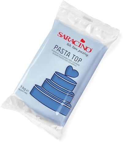 SARACINO We love pastry Pasta di Zucchero Top per Copertura da 1000g Made in Italy - Colore Blu