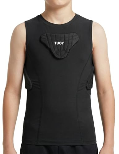 DGXINJUN Youth Chest Rib Protector Kids Boys Child Padded Shirt & Vest Heart Guard Sternum Compression for Football Rugby Sports Competition