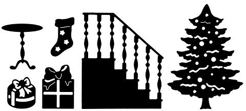 Ideen mit Herz Stanzschablonen | Weihnachtsbaum & Treppe | 6 Stück