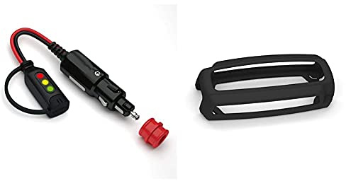 CTEK 40-165 Batterieladeanzeige mit 12V Stecker Comfort 22 cm & Protect Bumper: Rutschfester Gummischutz Batterieladegerät - Perfekter Schutz für Ihr Fahrzeug und Ladegerät