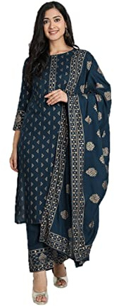 Ensemble kurta pour femmes avec dupatta pour tenue de fête indienne - Hauts kurti avec pantalons, XXL