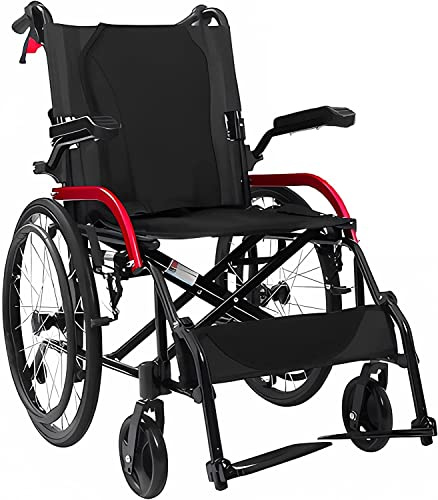 Rollstuhl Faltbar Leicht Aluminium Aktivrollstuhl, Rollstühle mit Selbstantrieb, Ultraleicht Reiserollstuhl für die Wohnung und Unterwegs 2