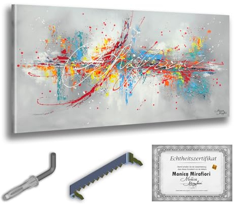 Monica Mirafiori I 100% HANDGEMALT I Gemälde Feeling 140x70cm | Gemälde Handgemalt | Acrylgemälde | Sehr Großes Acrylbild I Moderne Kunst I Kunstbilder
