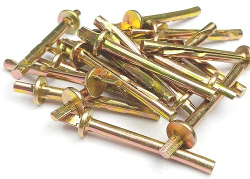 Clavo Para Techo M6 x 40 Perno de Expansión 90 Pcs Pernos de Anclaje de Golpe Tacos Para Pladur Presión Clavo Drive-in Tipo Para Instalación en Suelo y Barandillas de Techo (M6*40, 90pcs)