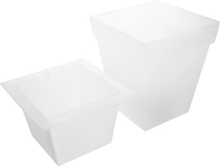 CIYODO Jardinera Solar Grande Para Exterior, Lámpara Solar Para Jardinera Decorativa, Maceta Luminosa Cuadrada De Plástico Para Jardín, Uso Al Aire Libre, 1 Unidad