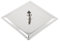 Pommeau de douche rond carré, 20,3 cm, tête de pluie, en acier inoxydable (carré)