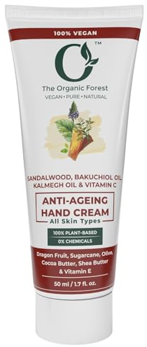 Crema idratante per mani anti-invecchiamento con protezione SPF | Moisturizer per mani asciutte | Bakuchiol, Dragonfruit, burro di karitè, sandalwood e vitamina C per mani asciutte | Wrinkle Help |