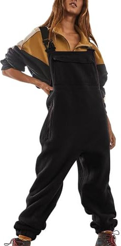 Generisch Plüsch Arbeitsoverall Für Damen Cargo Overalls Aus Fleece Trägerhose Jumpsuits Thermohose Winter Latzhose Jumpsuits Für Damen Lässiger Latzhose Arbeitshose Fleece Warme Overalls Latzhosen