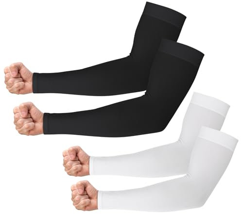 2 Paar Armstulpen Unisex Arm Sleeve Gaming Atmungsaktiv Anti-Uv Arm Warmers Kompressionsstulpen Frauen Zum Bedecken Arme Männer Für Gartenarbeit Outdoor-Sport Volleyball Radfahren Basketball Laufen