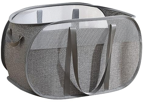 Alipis Organizzatore Di Vestiti Sporchi Per La Biancheria Pieghevole Capsule Portabiancheria Con Coperchio Cesti Per La Biancheria Pieghevoli Bidone Carrello Grey Panno Cationico