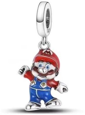 Charm en argent 925 avec motif plombier rouge et bleu compatible avec les bracelets Pandora, Trollbeads, Chamilia, Biagi et de nombreux autres bracelets à breloques britanniques.