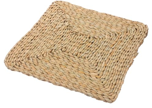 TOYANDONA Cojín De Yoga para para Exteriores Hecho A Mano Ergonómico De Ratán con Asiento De Mimbre De Tejido Tradicional Cuadrado Trenzado Tapete Cuadrado