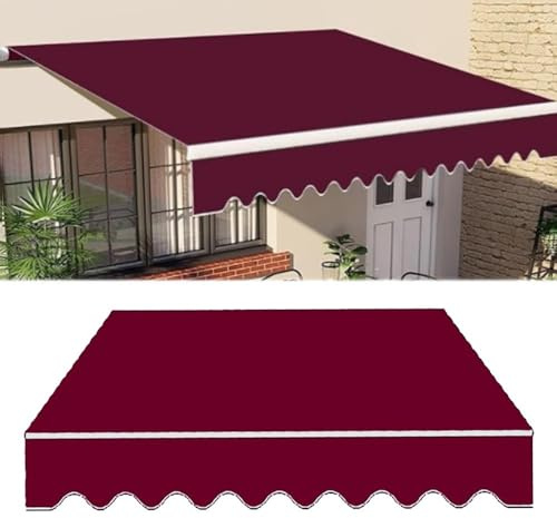 genérico Toldo retráctil de para Patio, con Cubierta de Repuesto, Impermeable, con protección UV, para balcón, jardín y Ventana no Incluye Soporte para sombrilla (Burdeos, 200 x 150 cm)